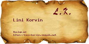 Lini Korvin névjegykártya